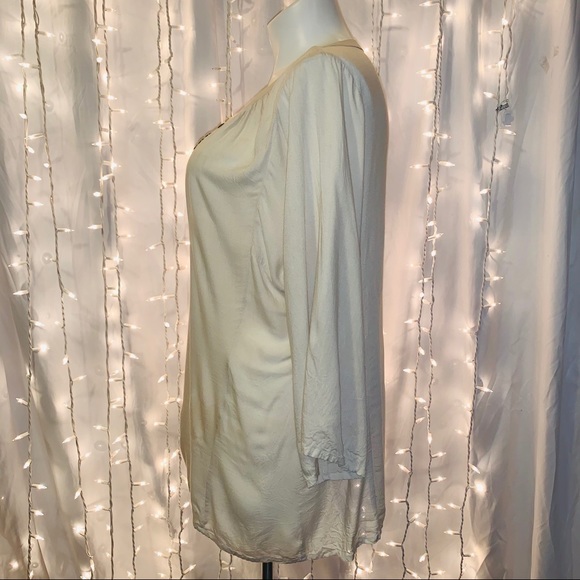 LANE BRYANT ⭐️ Embellished Off-White Peasant Tunic - Picture 5 of 7